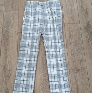 $1450 Mens THOM BROWNE Plaid Flat Front Wool Pants Gray 2 - Medium